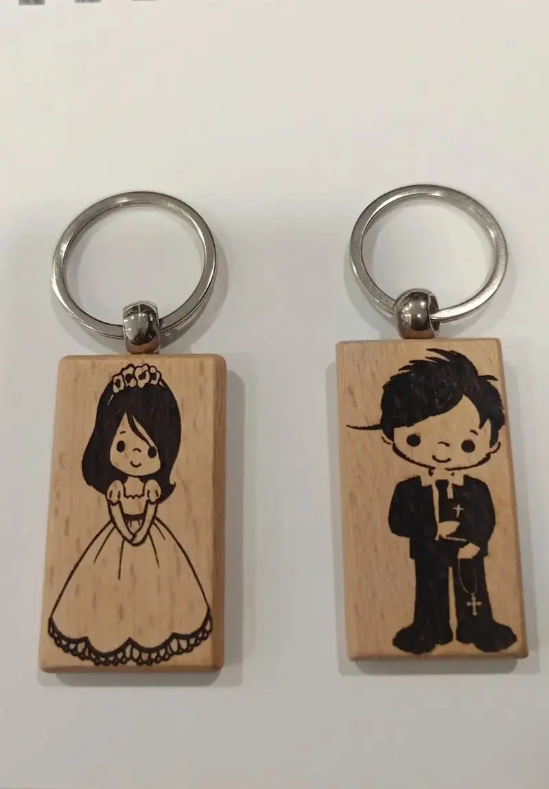 Arte pirograbado Llaveros Pareja